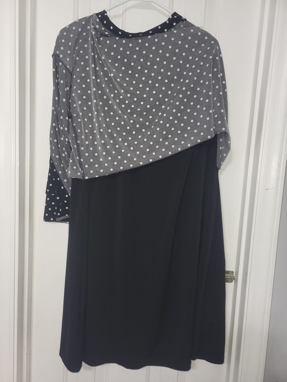 Lauren by Ralph Lauren Black Jersey Polka Dot A-Line Dress - Picture 4 of 10